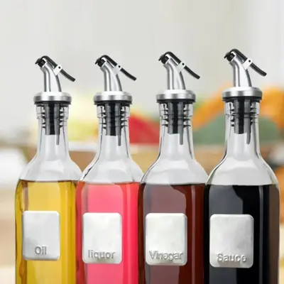 Oil Pour Spouts, 4pcs Kitchen Utensil Oil Bottle Pour Spout, Olive Oil Bottle Dispenser Nozzle, Leakproof Nozzles for Olive O...