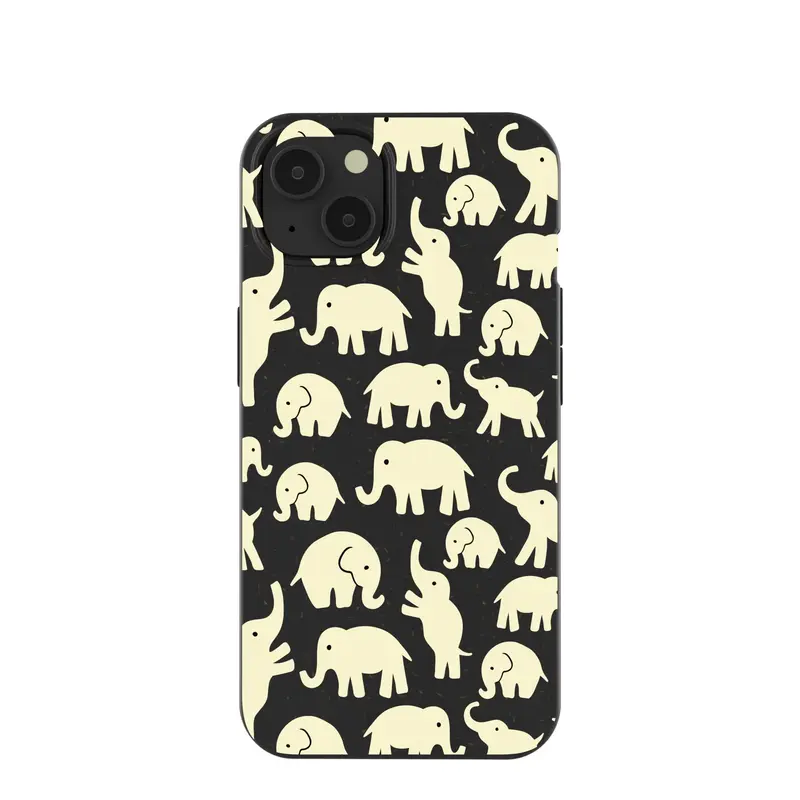 Black Little Elephants iPhone 13 Case