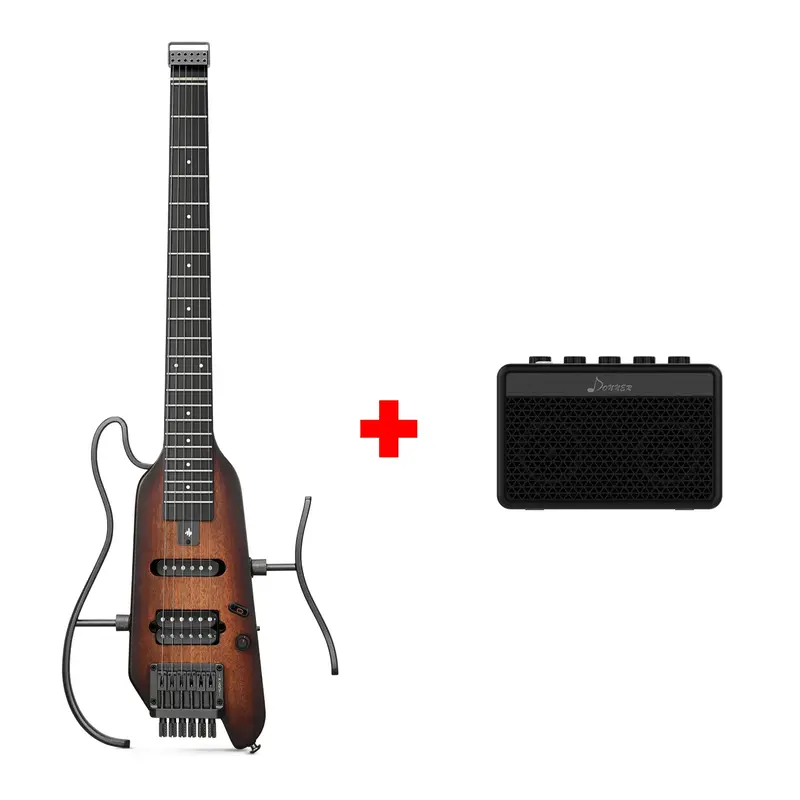 Donner HUSH™ X Electric Guitar - Sunburst / Guitar+5W Amplifier