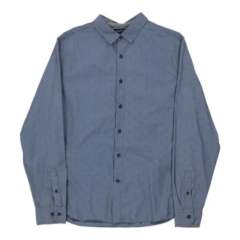 Nautica Slim Fit Shirt - Large Blue Cotton