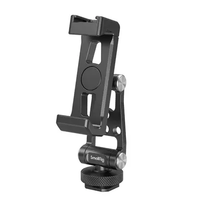 【FallDealsForYou】SmallRig Metal phone holder with Cold Shoe Mount, Universal Cell Phone Mount Adapter Support Free Adjust...