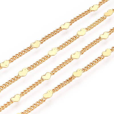Brass Heart Link Chains