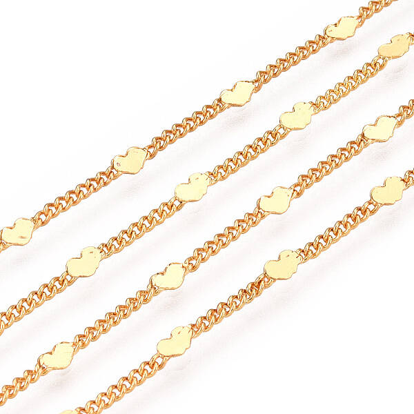 Brass Heart Link Chains