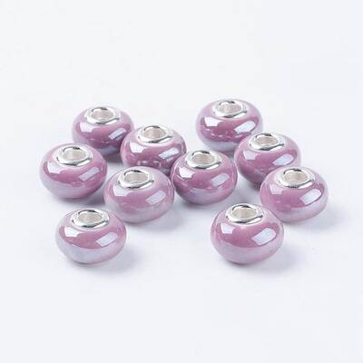 Handmade Porcelain Ceramic Spacer European Beads Fit Charm Bracelets