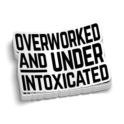 Overworked Hard Hat Decal