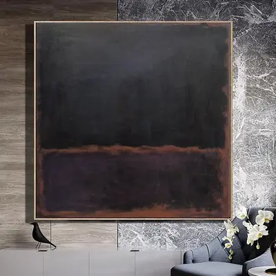 Mark Rothko Canvas Art Abstract Expressionist Paintings On Canvas Textured Navy Fine Art Modern Dark Wall Art Rothko Style Ar...