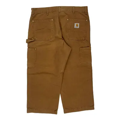 Carhartt Double Knee Carpenter Trousers - 38W 24L Brown Cotton | Size: 38″ waist