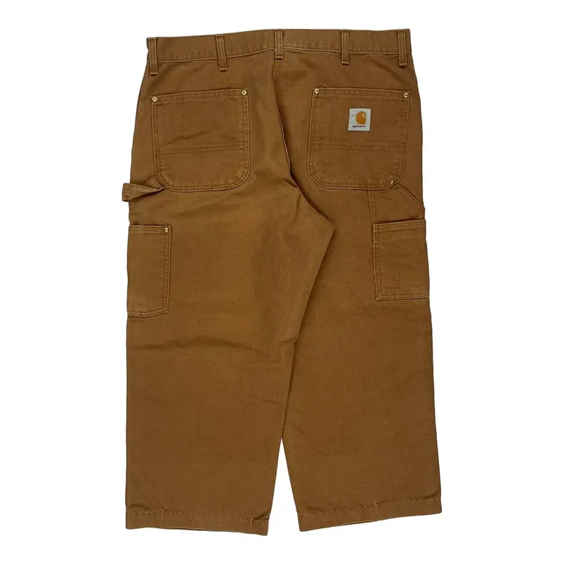 Carhartt Double Knee Carpenter Trousers - 38W 24L Brown Cotton | Size: 38″ waist