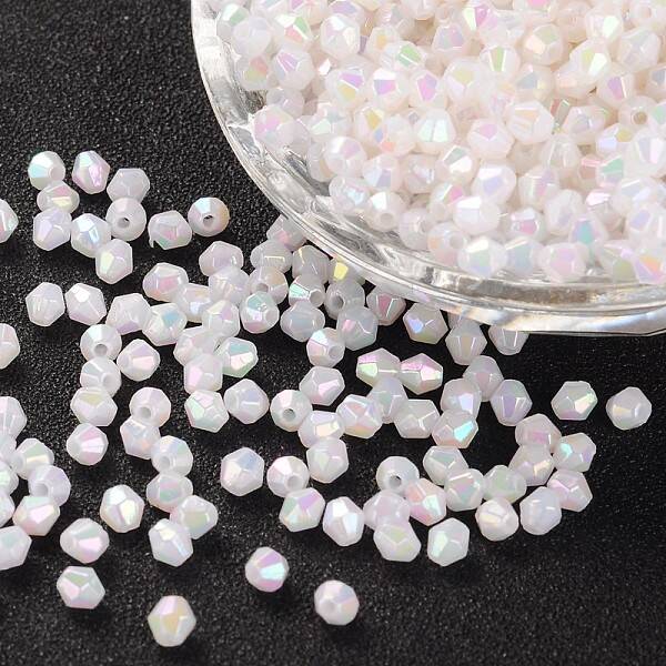 Bicone AB Color Plated Eco-Friendly Transparent Acrylic Beads