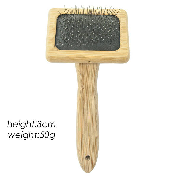 Wooden Handle with Metal Pin Macrame Fringe Comb