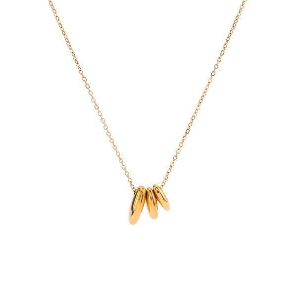 Stainless Steel Three Asymmetric Oval Pendant Necklaces for Women