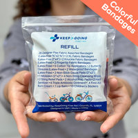 Keep Going Family GoKit Refill - 75 Pieces of Flexible Fabric Assorted Banners for Healthcare and Aid Cotton