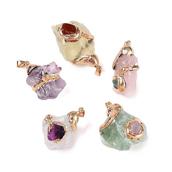 Raw Rough Natural Mixed Stone Pendants