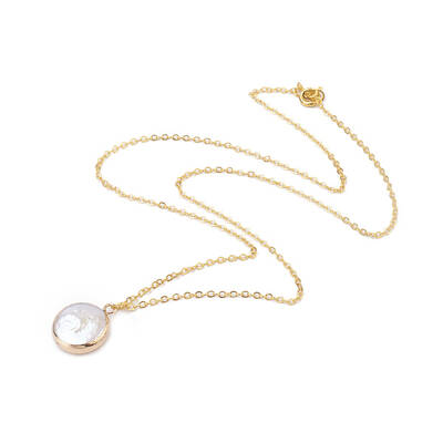 Plated Natural Baroque Pearl Keshi Pearl Beads Necklaces