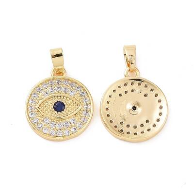 Brass Micro Pave Cubic Zirconia Pendants