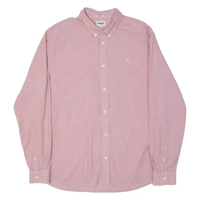 WRANGLER Mens Shirt Red Striped Long Sleeve XL