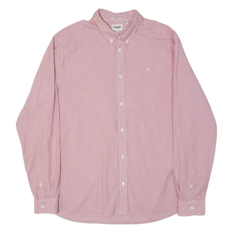 WRANGLER Mens Shirt Red Striped Long Sleeve XL
