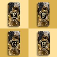 Suitable for [Galaxy S24 Ultra] New high-end letter glass mobile phone case New business simple metal paint electroplated gla...