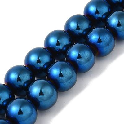 Electroplated Synthetic Magnetic Hematite Beads Strands
