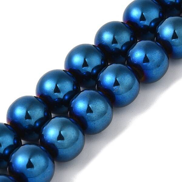 Electroplated Synthetic Magnetic Hematite Beads Strands