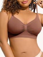 Women's Solid Color Bra, Comfortable Breathable Wireless Bra, Soft Lingerie for Daily Wear, Women's Lingerie for All Seasons,...