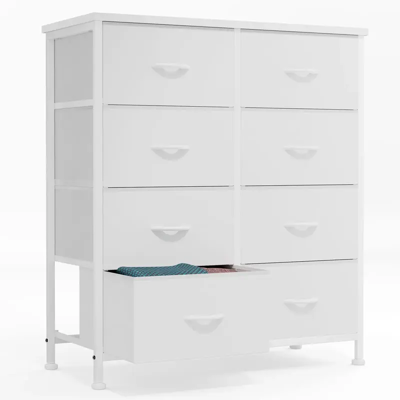 【Deal】8 Drawers Dresser Organizer Storage Drawers Fabric Storage Tower, Chest of Drawers with Fabric Bins, Steel Frame, W...