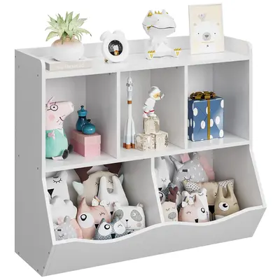 Garvee Kids Bookshelf, Toy Storage Organizer, Toy Storage Cabinet with Five Storage Spaces, Suitable for Children's Room, Pla...