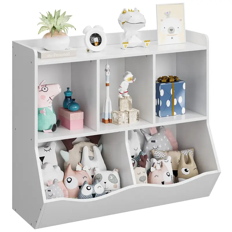 Garvee Kids Bookshelf, Toy Storage Organizer, Toy Storage Cabinet with Five Storage Spaces, Suitable for Children's Room, Pla...