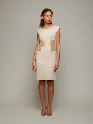 NEEM | Tailored Cummerbund Dress | Birch | Colour: BIRCH | Size: L