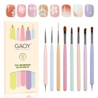 GAOY 8 Pcs Nail Brushes for Nail Art, Nail Design Tools for Nail Detail Painting, French Liner and Dotting Pens for Nail DIY ...