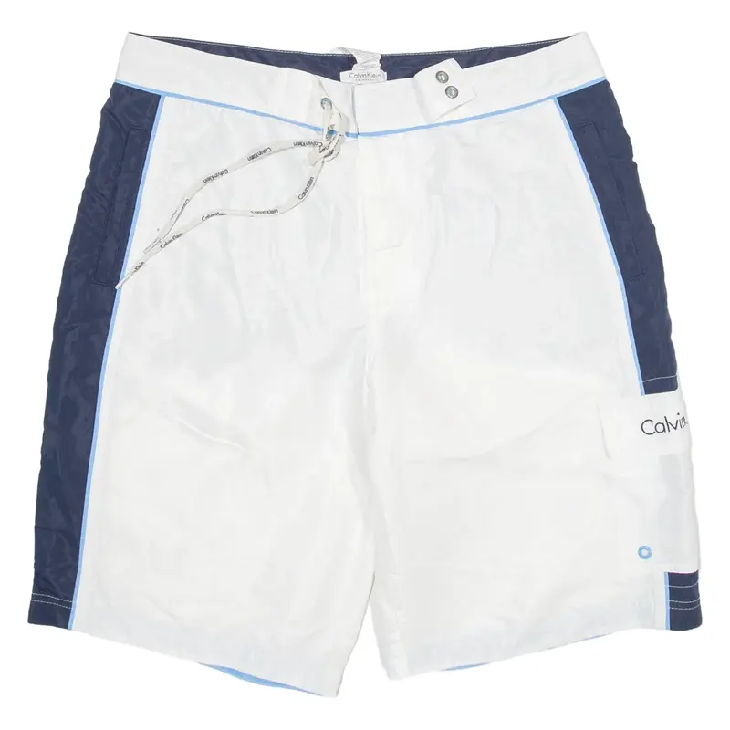 CALVIN KLEIN Mesh Lined Mens Swimming Shorts White M W34