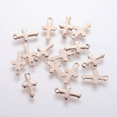 304 Stainless Steel Tiny Cross Charms