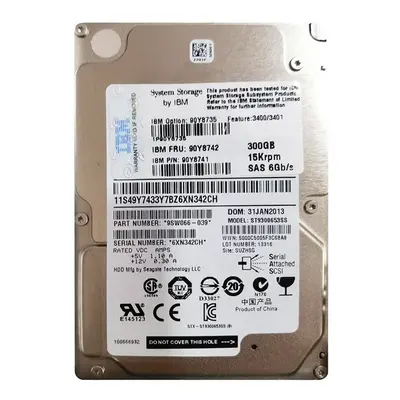 90Y8735 IBM 300GB 6Gb/s SAS 15000 2.5-Inch Hard Drive