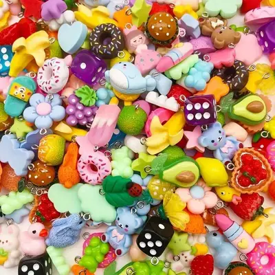 Random Color Cute Resin Charms, 10pcs/ 20pcs Mixed Color Resin Charms, DIY Pendant for Necklace, Bracelet, Earrings, Jewelry ...