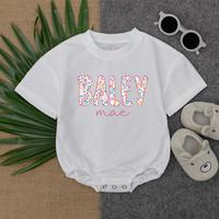 Customized Name Baby Romper,Sweatshirt Bodysuit, Personalized Bubble Romper, Baby Shower Gift, Minimalist Baby Birthday, Baby...