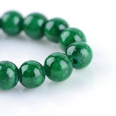 Natural Dyed Yellow Jade Gemstone Bead Strands