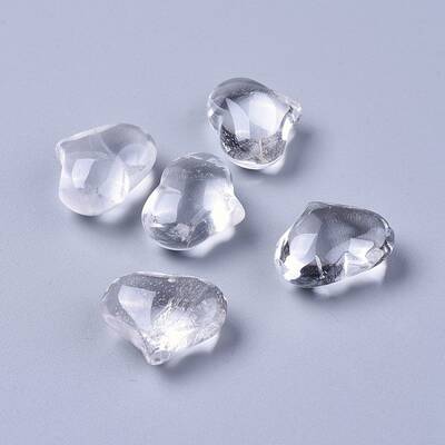 Natural Quartz Crystal Heart Palm Stone