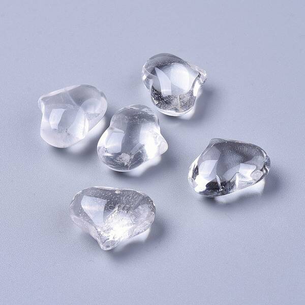 Natural Quartz Crystal Heart Palm Stone