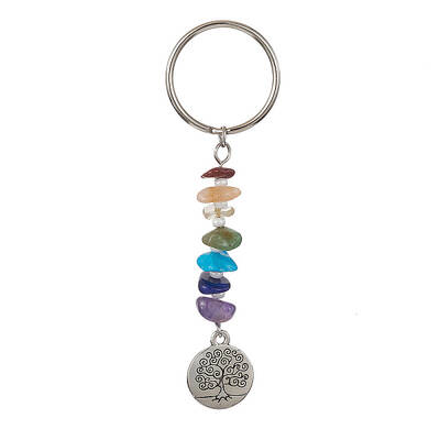 Chakra Natural Gemstone Chips Keychains