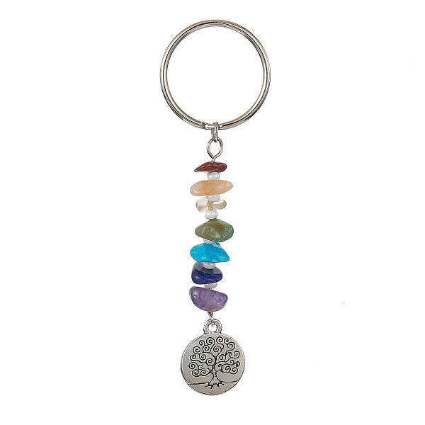 Chakra Natural Gemstone Chips Keychains