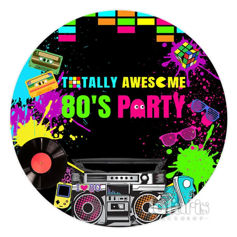 Aperturee Graffiti Totally Awesome 80S Party Backdrop For Birthday | Custom Birthday Backdrops | Diy Birthday Backdrop | Happ...