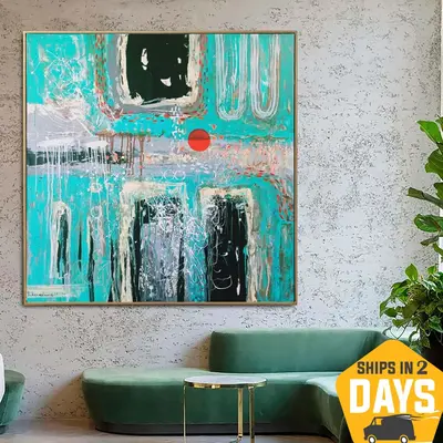 Extra Large Original Colorful Wall Art Modern Beige Paintings On Canvas Handmade Oil Painting Expressionism Art | SCOTOPIC RE...