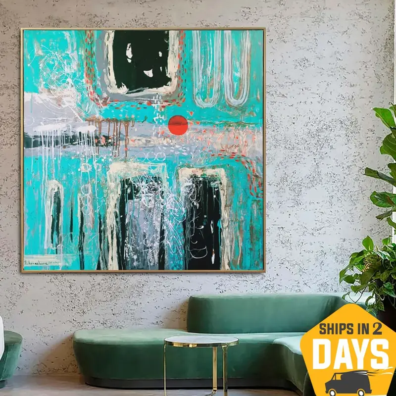 Extra Large Original Colorful Wall Art Modern Beige Paintings On Canvas Handmade Oil Painting Expressionism Art | SCOTOPIC RE...
