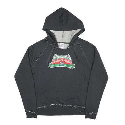 MLB Wrigley FIeld Cubs Hoodie Grey Pullover Mens M