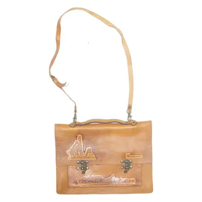 GOLD ROCK INTERNATIONAL Womens Saddle Bag Brown Leather