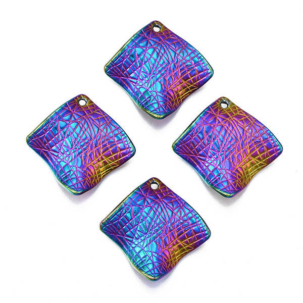 Rack Plating Rainbow Color Alloy Pendants