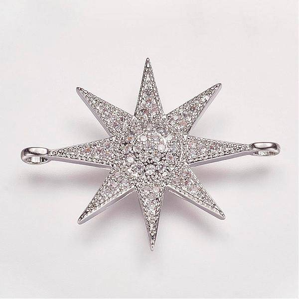 Brass Micro Pave Cubic Zirconia Links