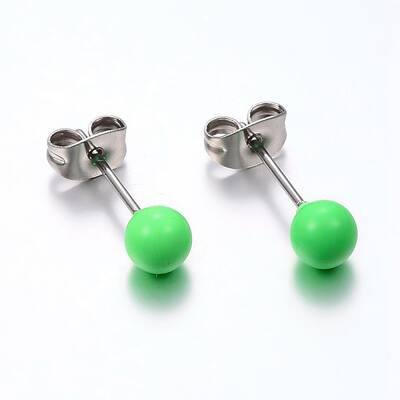 304 Stainless Steel Spray Painted Stud Earrings