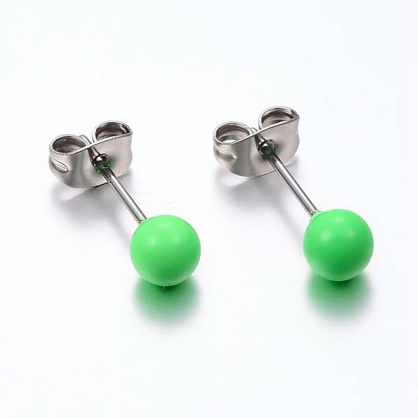 304 Stainless Steel Spray Painted Stud Earrings
