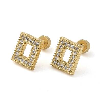 304 Stainless Steel with Rhinestone Stud Earrings